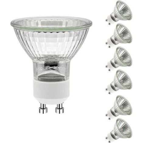Ampoules halogènes GU10 35 W,ampoules halogènes GU10 2700 K blanc chaud, ampoule halogène 220 V 35 W, réflecteur halogène 50 x 53 mm, ampoules halogènes spot pour plafonnier 420 LM, lot de 6 (1/4)