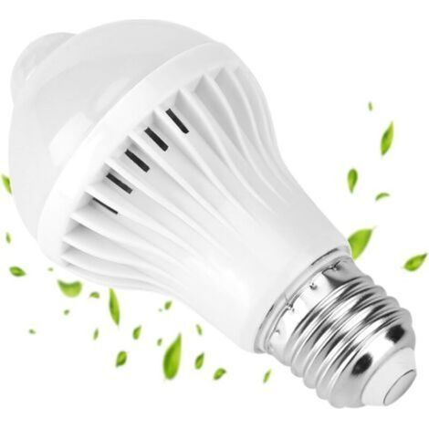 5W Ampoule LED avec capteur de mouvement E27, détection intelligente, lumière IR PIR pour garage, porte d’entrée, porche, escalier, couloir (1/5)