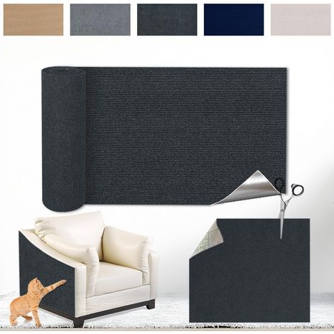 Tapis griffoir autocollant pour chat - Protection contre les rayures - Pour chat - Sans bricolage - 60 x 30 cm - Gris foncé (1/5)