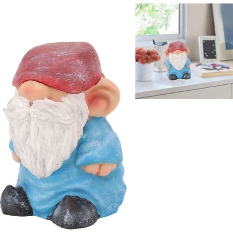 [Figurine de jardin] [Gnome] [GNOME-RES] Stable, Résine Vintage Style Bleu (1/5)
