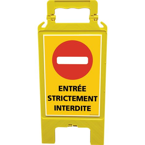 Chevalet de signalisation entrée strictement interdite - Chevalet jaune (1/5)
