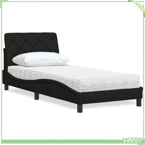 Lit avec matelas - Piran - 90x200 cm - Matelas mousse 17 cm (H2/H3) - Sommier à lattes inclus (1/5)