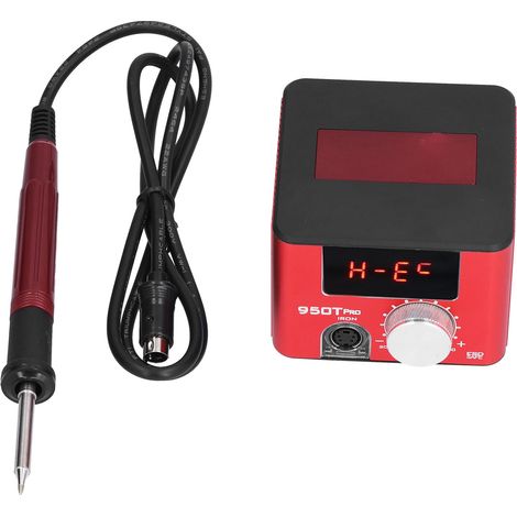 Fer à souder thermostatique avec affichage numérique et contrôle de la température. Idéal pour le bricolage, compatible avec une alimentation de 100 à 240 V CA et une prise standard européenne.