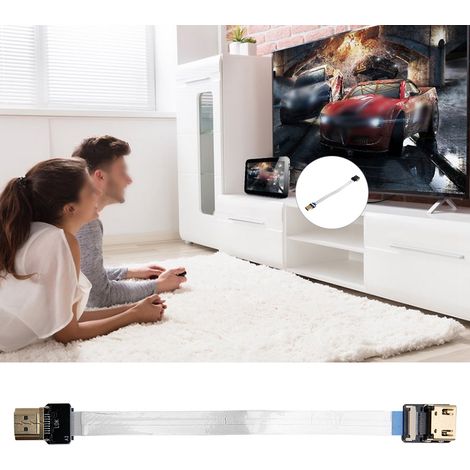 Adaptateur HDMI à 90 Degrés Mâle-Femelle avec Câble Court de 15cm (1/5)