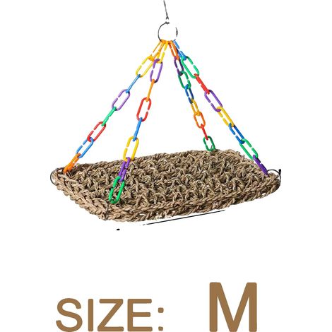Hängematte, Natürliches Stroh Geflochten, Atmungsaktives Design, Multi-M (1/2)