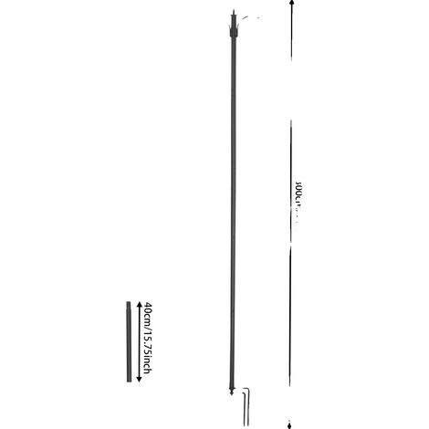 Poteau lumineux, insert de sol détachable, support d'éclairage extérieur, 3m (1/2)