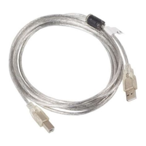 CABLE USB 2.0 LAMBERG USB-A MACHO A USB-B MACHO 1,8M FERRITA TRANSP