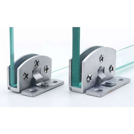 2 Pack Zinc Alloy Cabinet Glass Door Hinge, Wine Cabinet Door Hinge, Cabinet Glass Clamp, No Drilling Required (1/5)