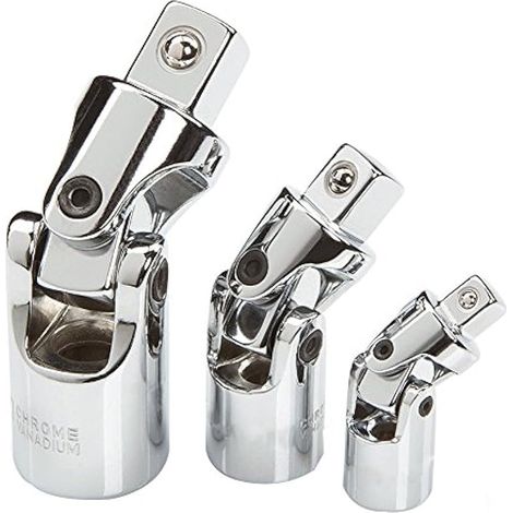 Lot de 3 adaptateurs universels à rotule pour clé à chocs 1/4", 3/8", 1/2"
