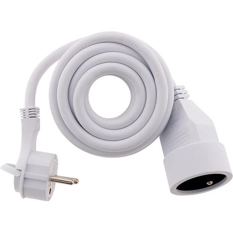 1 Rallonge 3m Fiche Extraplate Blanc 16A 2P+T Intérieur