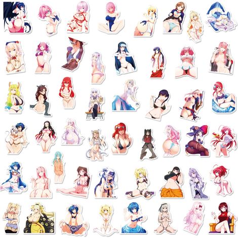 50 wasserfeste Aufkleber mit Anime-Mädchen, für Laptops, Handys, Wasserflaschen, Gepäck, Kopfhörer, Skateboards, Autos BP-0000249 (1/5)