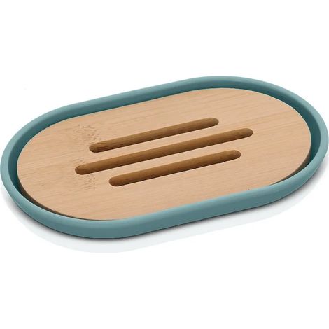 Porta sapone da appoggio acquamarina in abs e bambù Surf (1/4)