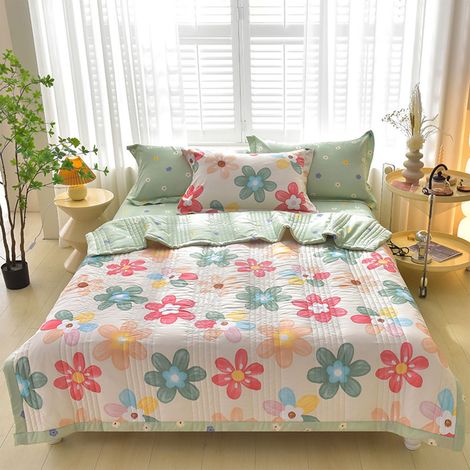 Couette Été - 100 x 150 cm - Matière Polyester Nylon Spandex - Légère Respirante - Pour Chambre Étudiante ou Dortoir - 1 Pièce (1/5)