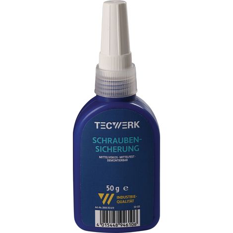 Fijación  de  tornillos  50g  mf.mv.azul  botella  TECWERK (1/2)
