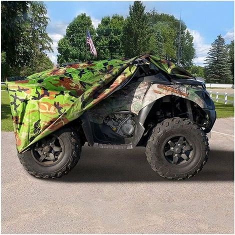 ATV Housse Extérieure pour Quad Bache de Protection Camping VTT Moto Etanche Anti -UV Imperméable 210D Camouflage 210120115CM (1/5)