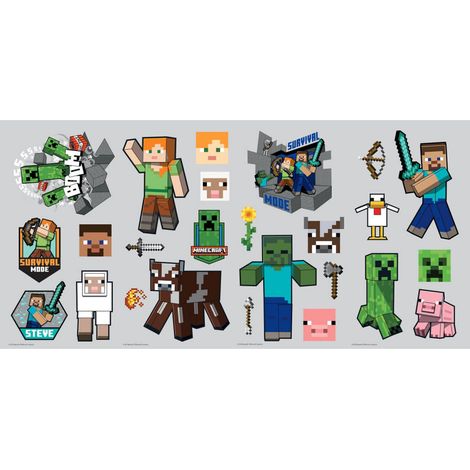 Stickers repositionnables - Minecraft - Tous les Personnages (1/5)