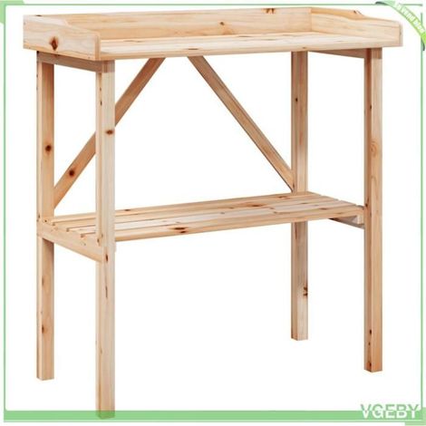Table à plantes - FAFEICY - 156349 - Bois massif sapin - 78x38x82,5 cm - 1 étagère ventilée (1/5)