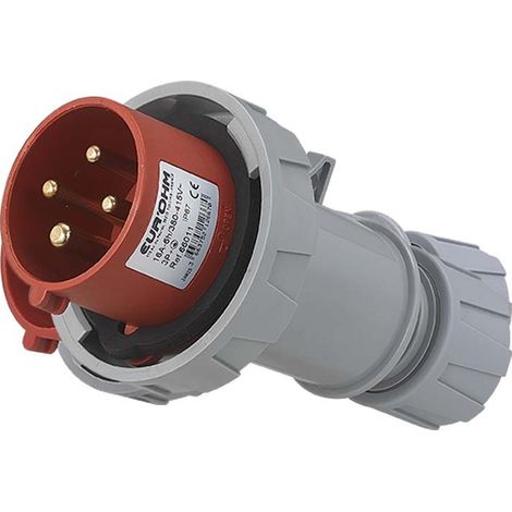 Fiche industrielle mobile droite IP67 - 3P+N+T - 16A - 400V AC - Eur'Ohm