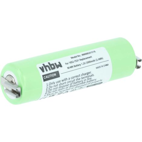vhbw Batterie compatible avec Moser Easy Style 1881, Contura HS40, Contura HS61 rasoir tondeuse électrique (2000mAh, 1,2V, NiMH)