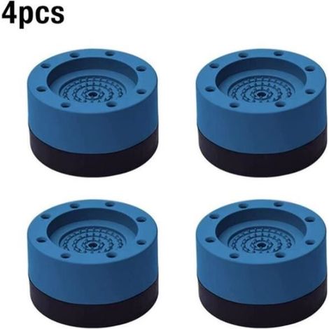 4 Pièces Anti Vibration Tampon, Pieds Stabilisateur Piédestal pour Machine à Laver, Patins anti-vibrations , (Blue, 3.5cm) (1/4)