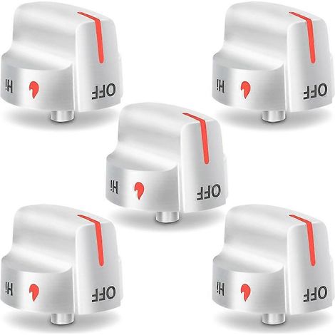 Lot de 5 boutons, 5304509064, compatible avec les boutons de cuisinière à gaz  5304509929, compatible avec les boutons de plaque de cuisson à gaz. (1/5)