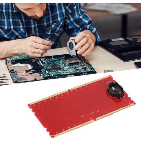 DDR5-Speichersteckplatztester für Computer mit LED, Speicher-Motherboard-Reparaturtestplatine (rote Platine) (1/5)