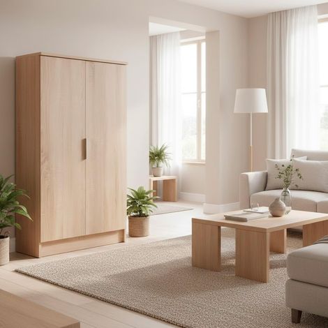 Armadio Multiuso 2 Ante Scarpiera Salvaspazio Con 6 Ripiani Estraibili Mobile Porta Scarpe Ingresso Corridoio Camera Ripostiglio Design Moderno Minimal 108 x 55 x 39.6 Cm Colore Rovere - Colore: Rover (1/5)