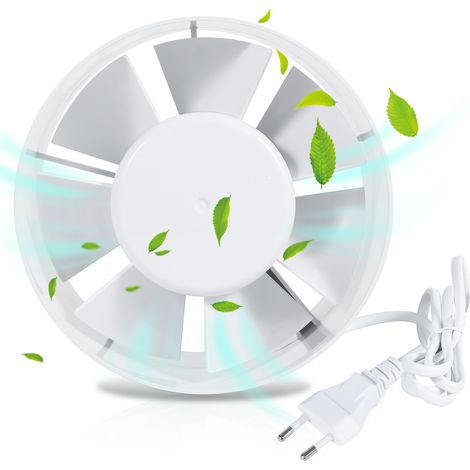 Jiubiaz Rohrventilator Kanallüfter Inline-Abluftventilator 100 mm,130 m³/h, Leise Rauchabzug Rohrlüfter Kanalventilator Badlüfter Für Bad, WC, Küche, Gewächshaus, Zelt, Garage