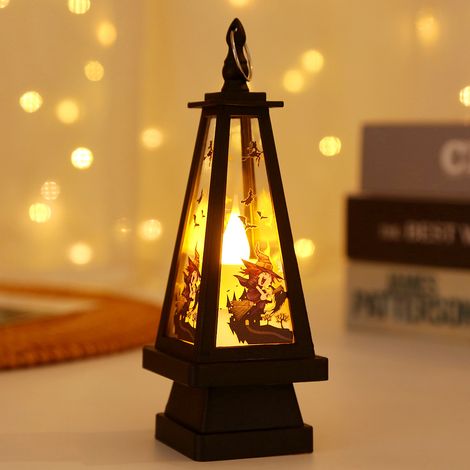 Lanternes décoratives d'Halloween : lanternes citrouilles, bougies LED, bougies scintillantes sans flamme, décorations de jardin d'Halloween (1/5)