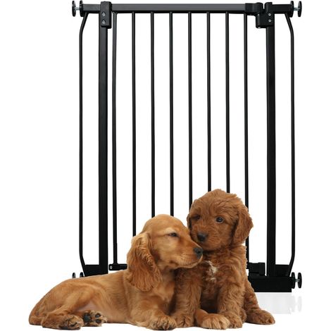 Bettacare Extra Tall Elite Dog Gate, 71cm - 80cm, Matt Black, Extra Tall 96.8cm in Height, Pressure Fit Pet Gate