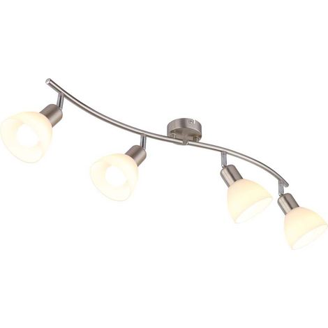 LED Deckenleuchte Deckenlampe Wohnzimmerlampe Metall Nickel beweglich L 70 cm