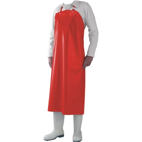 Tablier de boucher rouge 115 X 90 cm 100% polyuréthane (1/5)