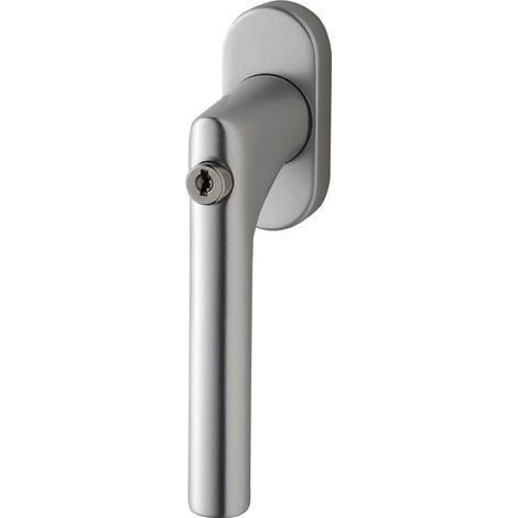 HDM Professional Fenstergriff Edelstahl matt, Gehrungs-Form, 7mm, mit Druckzylinder (1/2)