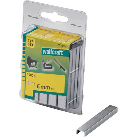 Wolfcraft Agrafes à dos large 6 mm Type 053 (Pack 4000) (7016000) (1/2)