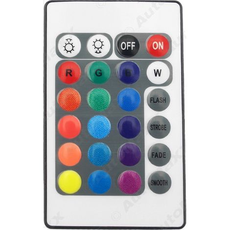 Contrôleur automobile haut de gamme 5V-24V à 24 touches et trois fils, avec télécommande infrarouge et LED. (1/4)