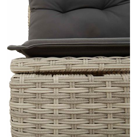 Maison Exclusive - Sofa Set mit Kissen 6 pcs Hellgrau Poly Rattan