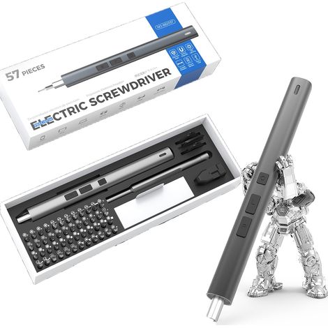 Mini Tournevis Electrique - 57 En 1 Precision Sans Fil Tournevis Rechargeable Avec Bits Magnetiques S2, Petit Kit D'Outils De Reparation Pour Telephone Pc Montre Camera Ordinateur Portable (1/5)