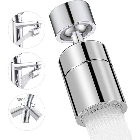 Aérateur de Robinet, 360° Pivotant Embout Robinet Cuisine, 2 Modes Mousseur Robinet Economie Eau, Pour Robinet Pour Éviers de Cuisine Salle de Bain lavabo