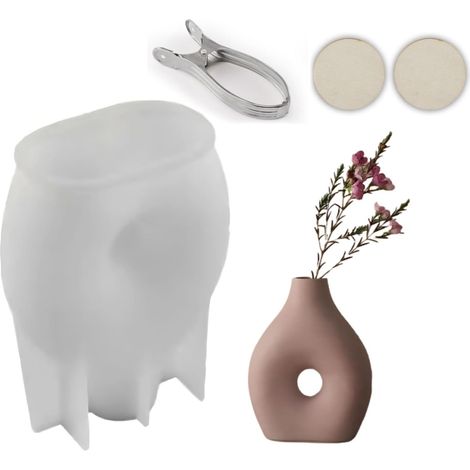 Silikonform für Vasen, Gießformen für Blumenvasen, handgefertigte Silikonform, DIY-Vasen-Harzformen, Silikonformen für Blumenvasen zum Selbermachen von Wohndekoration (Weiß/Klein) (1/5)
