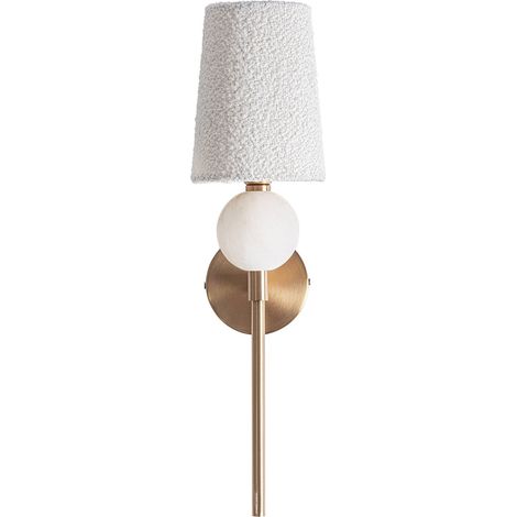 Lampe murale albâtre blanc style art déco finition mate - Blanc albâtre mat (1/2)