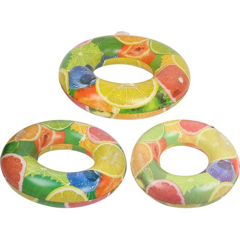 Lot de 3 bouées gonflables en forme de fruits pour bébé, bouée de cou pour piscine, jouets aquatiques ronds (1/5)