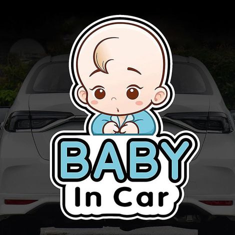 4pcs Autocollants Signes Baby In Car, Autocollant De Voiture De Bb Sticker Amovible De Scurit Tableau Dannonce, Autocollant De Voiture De Fentre M (1/5)