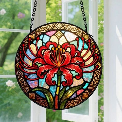 12.5cm Suspension en Vitrail, Attrape-Soleil Artistique en Verre, Cadeau Fête des Mères, Anniversaire pour Femme, Homme, Couple (1/5)