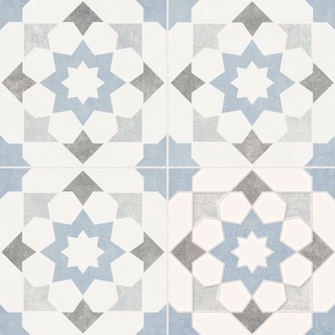 Carrelage effet Carreau ciment Rovano Bleu 22,3x22,3x0,9 cm Elior - Sol et mur intérieur (vendu par carton de 0,65 m²) - RO'MA CARRELAGE