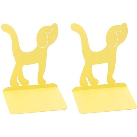 Serre-livres - Chien - Lot de 2 - Métal - Jaune - 12x11x14,5 cm (1/4)