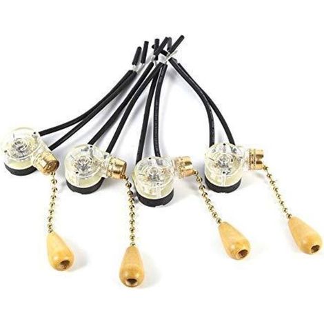 Aougo – Lot de 4 interrupteurs à tirer pour lampe – Mécanisme en cuivre – Installation facile pour appliques et ventilateurs – 3A/250V (1/4)
