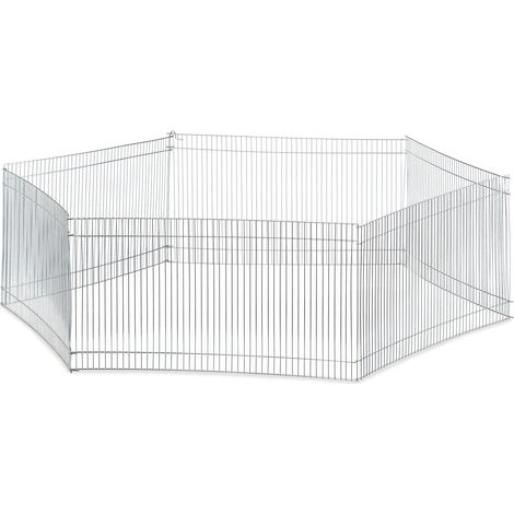 Recinto esterno per piccoli roditori e tartarughe 27 x 100 x 100 cm sicuro e pieghevole in metallo argentato 130004752