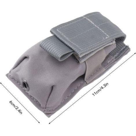 Boîtier Pour Lampe De Poche - Nylon - Gris - Fixation Ceinture Et Sac À Dos - Résistant Aux Déchirures - 1 Pièce (1/5)