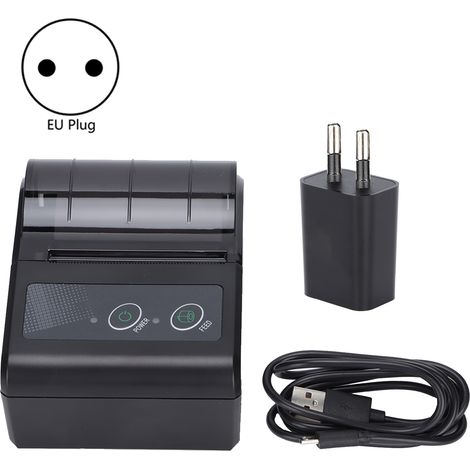 Imprimante thermique portable sans fil, 1500mAh, grande capacité, 50-80mm/s, machine à tickets, prise UE 100-240V