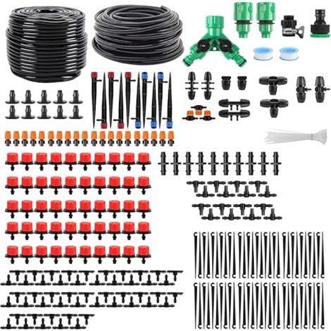 Système d'irrigation Jardin, 312 Pièces Kit d'irrigation Goutte, Kit d'irrigation Goutte à Goutte Automatique avec 40+10 Meter Tuyau, Kit arrosage Automatique pour Jardin pelouse Serre Plantes (1/4)